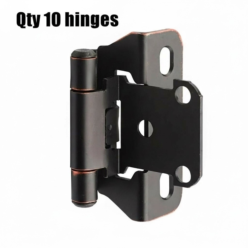 10-hinge Pack Amerock Rubbed Bronze Hinges 1/4" Overlay Self-Closing BP7566-ORB